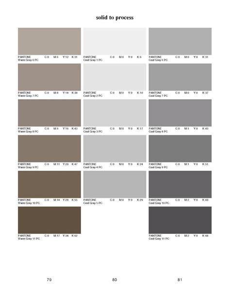 Pantone Color Chart Grey