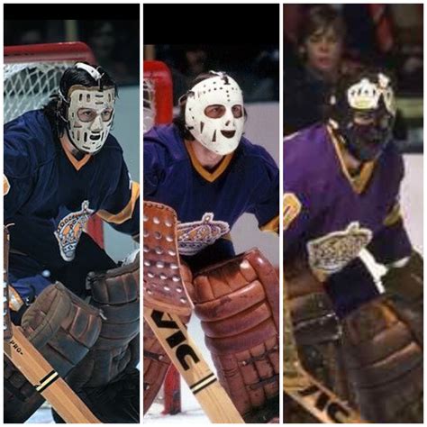 The Many Faces Of Rogie Vachon Hockey Goalie Hockey Teams Goalie Mask