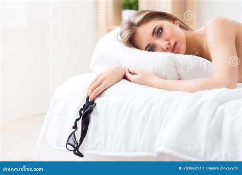 Pleasant Girl Lying In Bed Stock Image Image Of Female