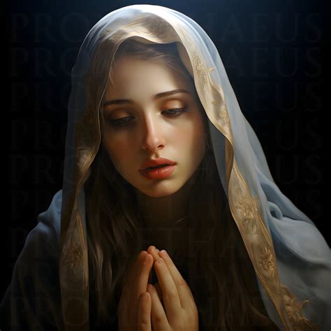 Blessed Virgin Mary Portrait Art Digital Download Mother Mary Digital Print Virgin Mary