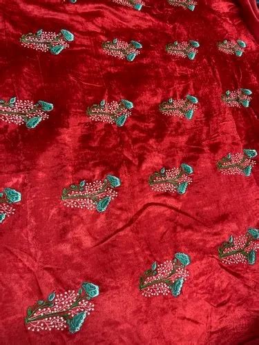 Red Velvet Embroidery Fabric For Suit At Rs Meter In New Delhi Id