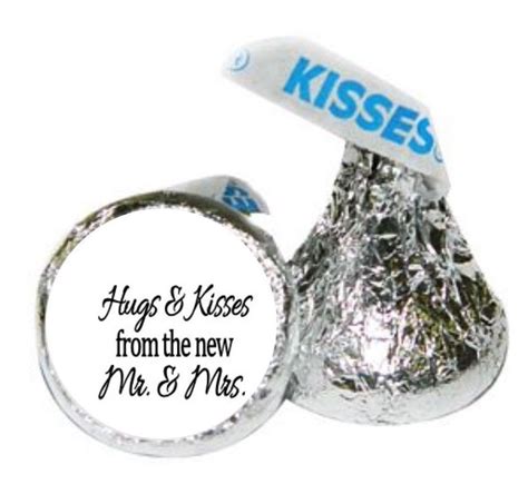 108 Hugs And Kisses From The New Mr And Mrs Hershey Kiss Wedding Stickers