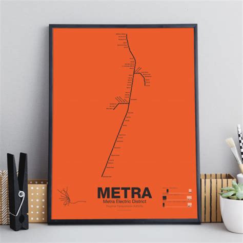 METRA North Central Service Line Poster Vanmaps