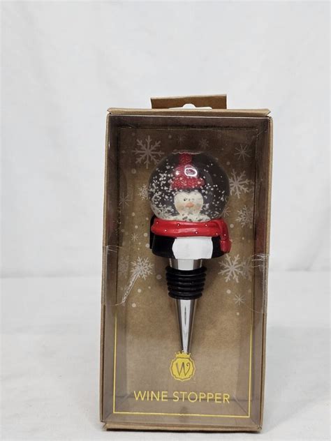 Wild Eye Design Wine Stopper Penguin Christmas Snow Globe Ebay