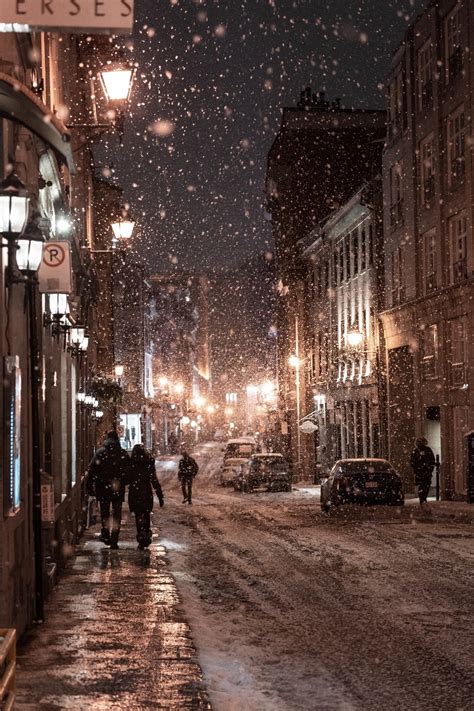 Winter Street Night Wallpapers Wallpaper Cave