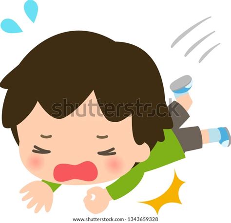 Little Boy Falling Down Stock Vector Royalty Free 1343659328