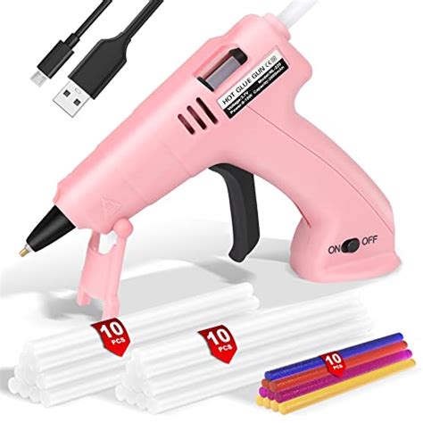 Miuxsun Cordless Hot Glue Gun Rechargeable Fast Preheating Glue Gun With Pcs Premium Glue