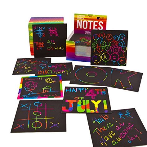 Rainbow Scratch Off Mini Notes 2 Stylus Pens Kit 150 Sheets Of