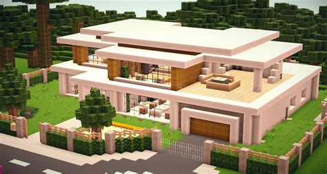 Minecraft Maison Moderne De Luxe L Impression D