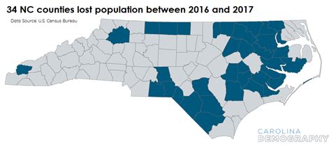 North Carolina Counties Map With Population