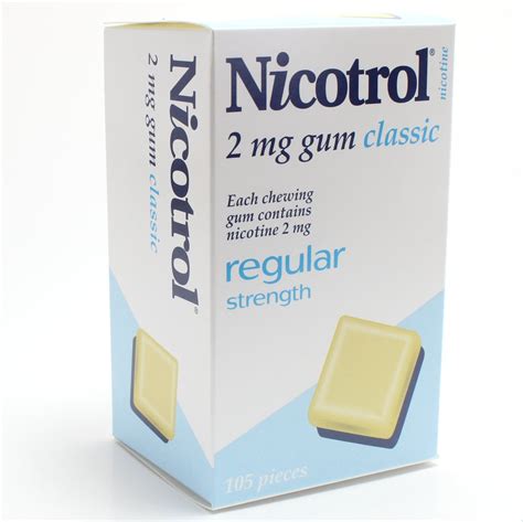 Nicotrol Nicotine Gum 2mg Classic Flavor Uncoated 105 Pack Nicotine