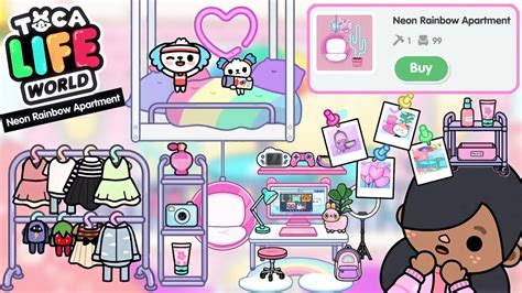 Toca Life World 99 New Furniture And Decoration In Neon Rainbow