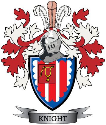 Knight Coat of Arms, Knight Family Crest Surname Printed Gifts