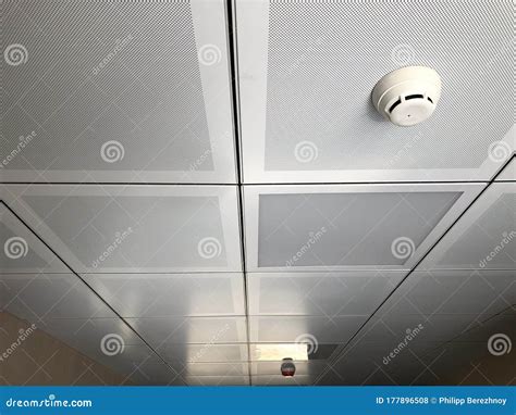 Fire Detector At False Ceiling Fire Alarm System Stock Photo Image