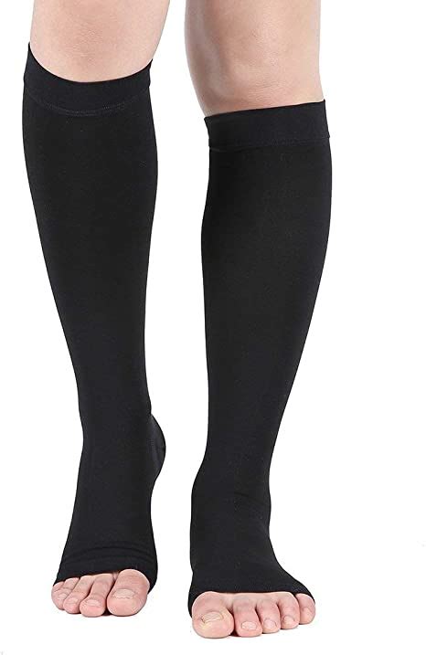 Mgang Compression Socks 5xl Extra Wide Calf And Ankles 20 30 Mmhg Knee High Medical Open Toe