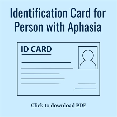 Aphasia Identification Card Printable Cards