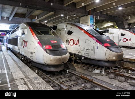 Tgv Duplex High Speed Trains Of Sncf At Gare Paris Montparnasse Railway