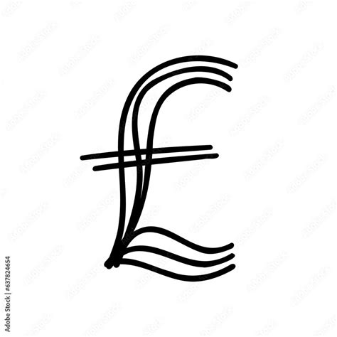 Symbol Pound Sterling Gbp Currency Scribble Font In Doodle Scribble