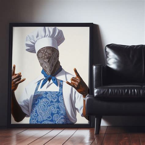 African American Kitchen Wall Art Print Chef Decor Canvas Poster By