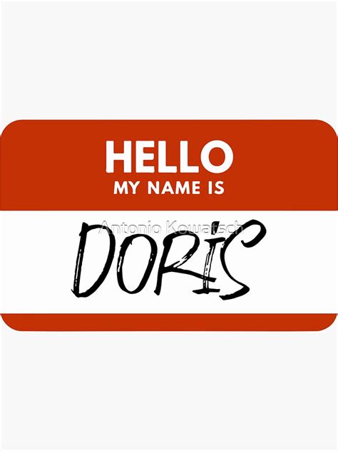 Doris Name Red Nametag Doris Name Label Sticker By Antonio Kowatsch