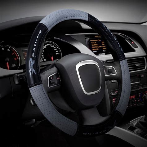 Plasticolor Grey R Racing Steering Wheel Cover