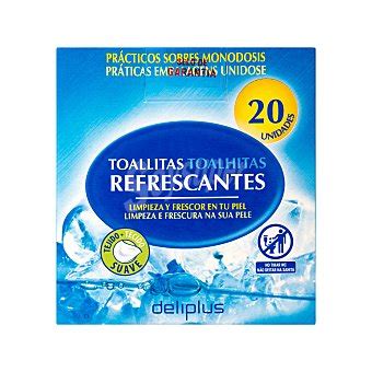 Deliplus Toallitas húmedas refrescantes tejido suave envase individual