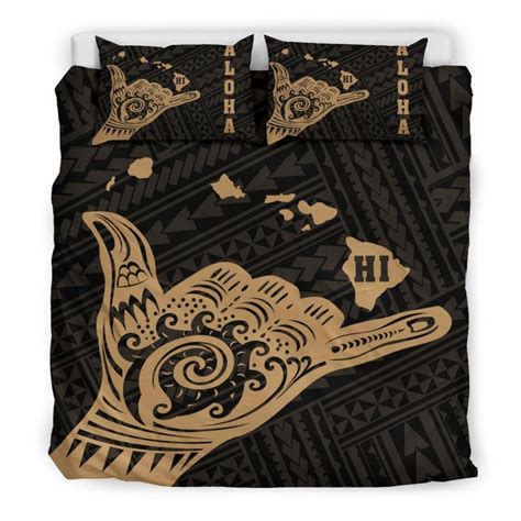 AIO Pride Hawaiian Shaka Aloha Map Polynesian 3 Piece Duvet Cover Set