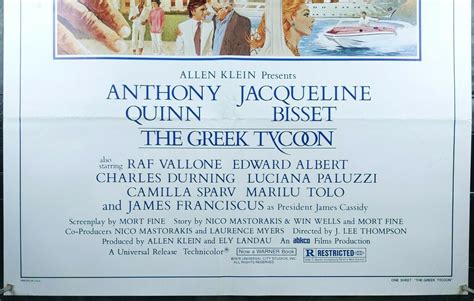 The GREEK TYCOON Movie Poster 1978 Authentic 1Sheet Anthony Quinn FREE ...