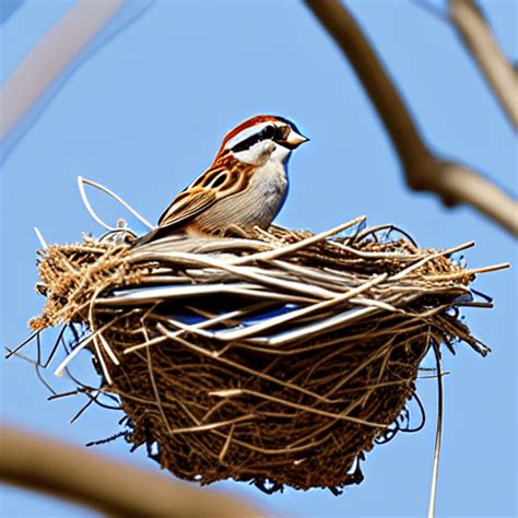 Sparrow Bird Nest Graphic · Creative Fabrica