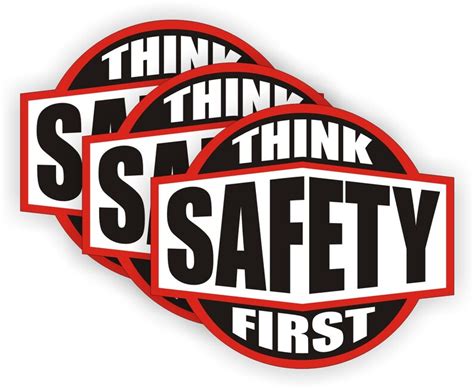 3 Pack Think Safety First Hard Hat Stickers Vinyl Safety Etsy