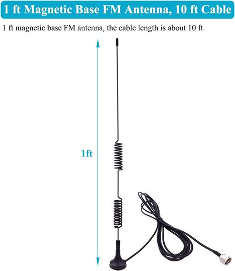 Fancasee Universal Fm Antenna Magnetic Base Ohm Screw F Male Plug