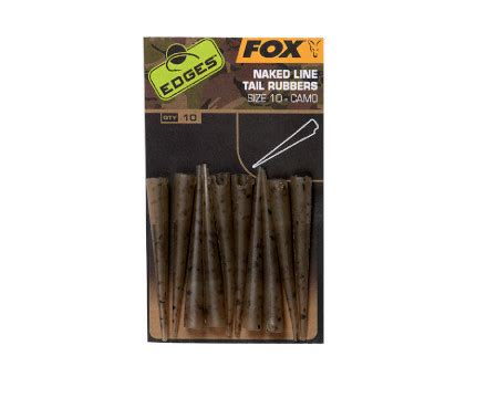 Fox Edges Camo Naked Line Tail Rubbers Size 10 10 Pieces