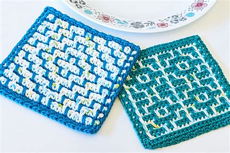 Ravelry Geometric Mosaic Hot Pads Pattern By Susan Lowman