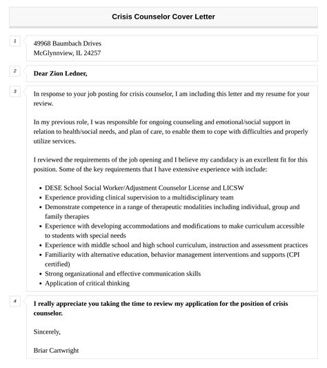 Crisis Counselor Cover Letter Velvet Jobs