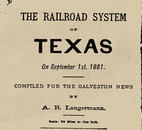 The Railroad System Of Texas 1881 Copano Bay Press