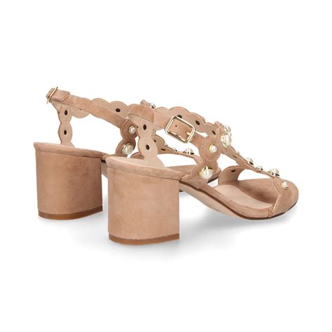 LÓPEZ Sandalias con tacón de Mujer 18258 PEACH NUDE