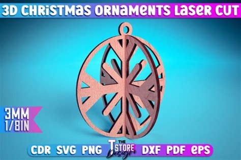 3d Christmas Ornaments Laser Cut Svg Graphic By The T Store Design