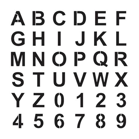 letter number stencils   printables