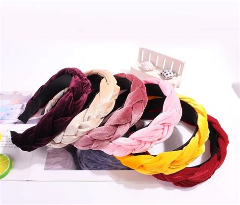 Korean Velvet Braid Headband With Teeth Stylish Knotted Hair Bands For