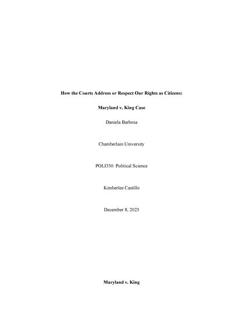 The Maryland v. King Case - How the Courts Address or Respect Our ...