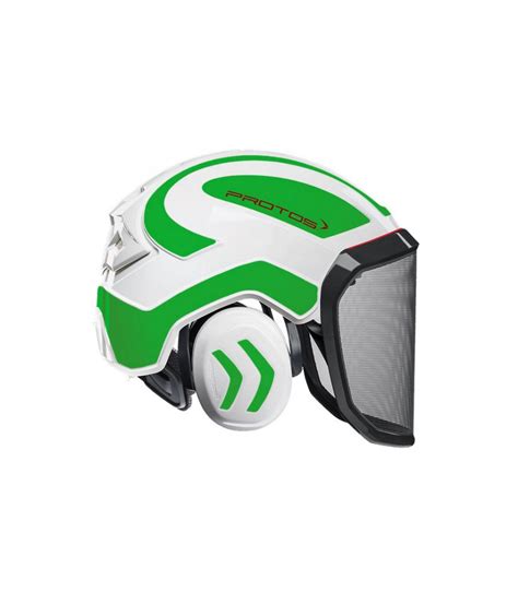 Casque Protos Integral Forest Bicolore Pfanner Blanc Vert Fluo