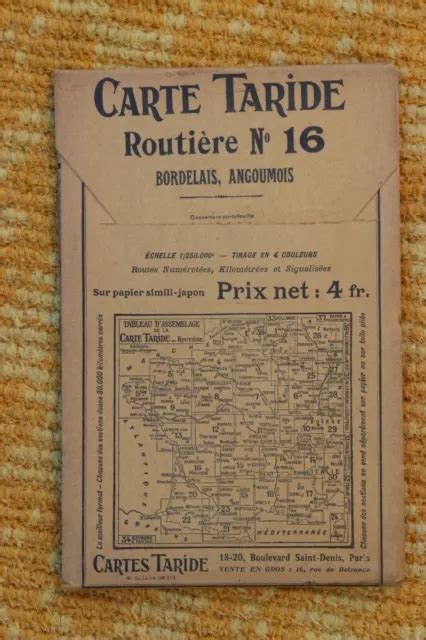 ANCIENNE CARTE TARIDE Routière N16 Bordelais Angoumois EUR 15 00