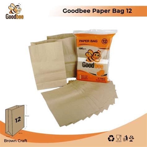 Jual Paper Bag Sos Bag 12 Brown Kraft Kantong Kertas Roti 100