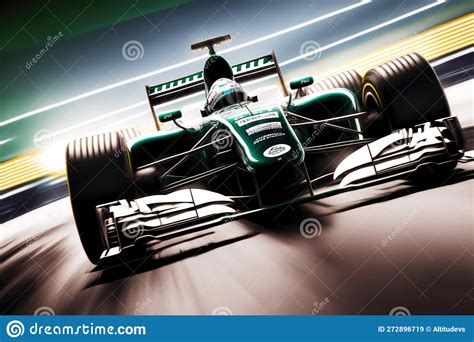 Super Equipped Racing Car For Formula One Racing On Blurry Background