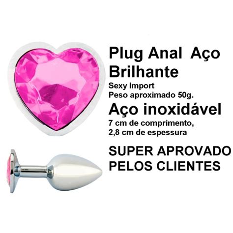 PLUG ANAL EM ALUMÍNIO CORAÇÃO PEDRA VIPMIX