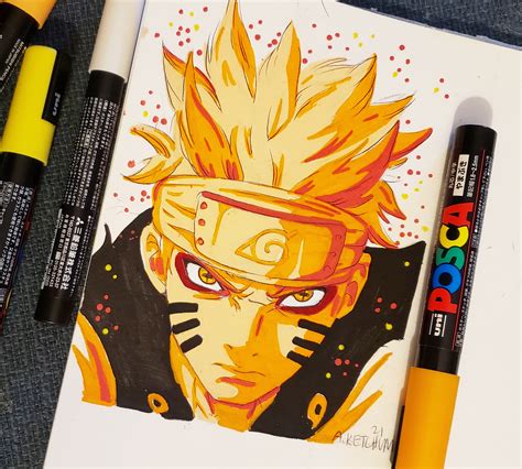 Naruto by me, done with posca paint markers : r/Naruto