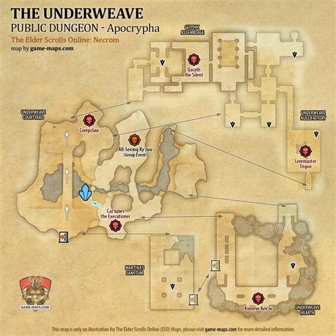 Map of The Underweave Public Dungeon located in Apocrypha ESO with ...