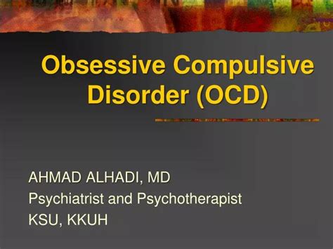 Ppt Obsessive Compulsive Disorder Ocd Powerpoint Presentation Free