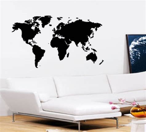 World Map Wall Art Vinyl Wall Art Sticker Decal Living Room, Bedroom ...