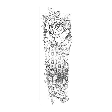 Flowers with pattern Tattoo Sleeve - Arley Sign